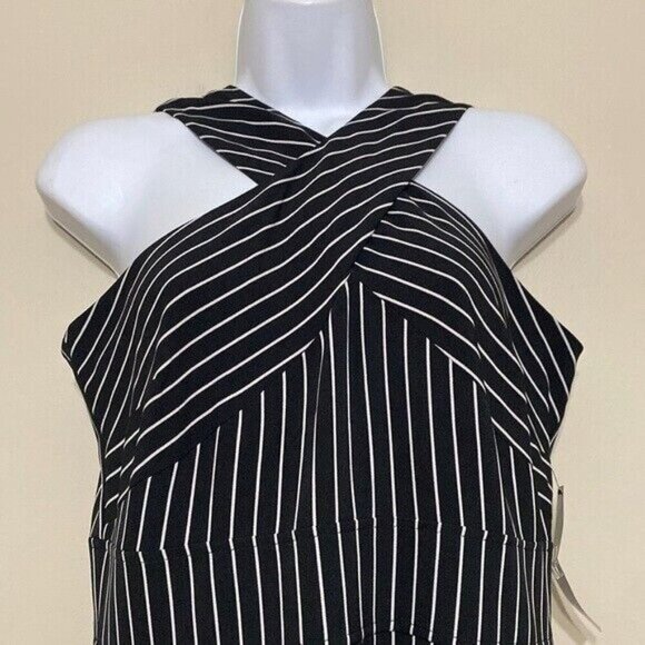 new york company women midi striped dress 4 party casual event classic luxury - Picture 3 of 11